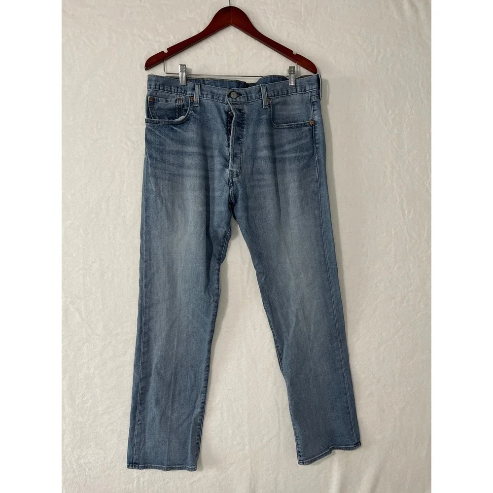 Levi's 501 Mens Jeans Classic Wash Button Fly Denim Straight Leg W38 L32